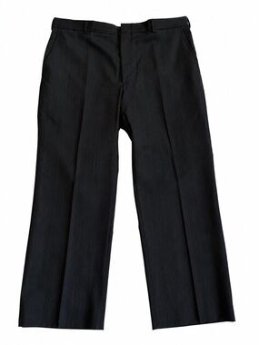 Andhurst Men’s Dress Pants W38x28 Black Pinstripe Wool Blend Flat Front